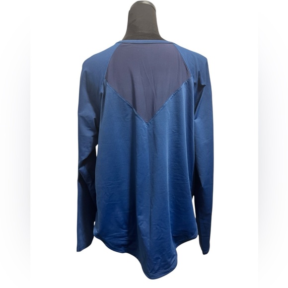 Halara Long Sleeve  Contrast Mesh Workout Sports Top Navy - Picture 4 of 10